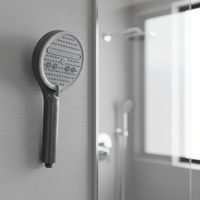 Pommeau de douche à main haute pression gris à grand panneau, 12 cm, antidérapant, design moderne, en plastique ABS, installation facile, pour salle de bain