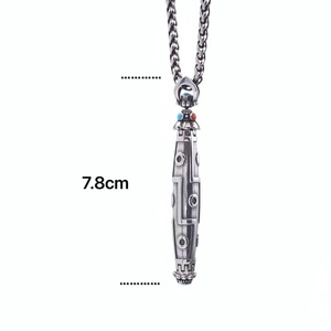 จี้สร้อยคอประดับลูกปัด Dzi เก้าตา สแตนเลสสตีล ลูกปัดเก้าตาแบบทิเบต เครื่องประดับแฟชั่น - Product Image 5