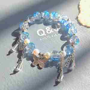 10mm Meteor Butterfly Crystal <b>Beaded</b> <b>Bracelet</b> for Women Chinese Gradient Explosion <b>Bracelet</b> Crystal Beads Elastic Rope <b>Bracelet</b> - Product Image 2