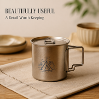Tasse en titane moderne et minimaliste pour le thé, le café, le bureau et les activités de plein air – Personnalisation du logo en gros pour les programmes de marque privée