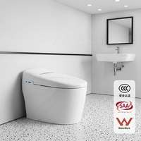 WC intelligent monobloc SAA WaterMark avec bidet intégré, siphon en S, siège chauffant, lavage féminin, massage, mode enfant, affichage LED et télécommande sans fil