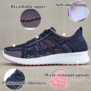 Nouvelles baskets respirantes légères pour femmes mode chaussures de course à pied plates pour les saisons de printemps et d'automne flexibles jetables - Product Image 6