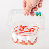 Boîte à gâteau transparente de bonne qualité, portable, 12,5*12,5*6 cm, boîte à dessert, emballage de pâtisserie robuste, boîte à gâteau en plastique
