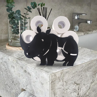 Porte-papier hygiénique rhinocéros debout créatif porte-serviettes en papier de salle de bain Animal de vache drôle de salle de bain porte-serviettes en papier personnalisé