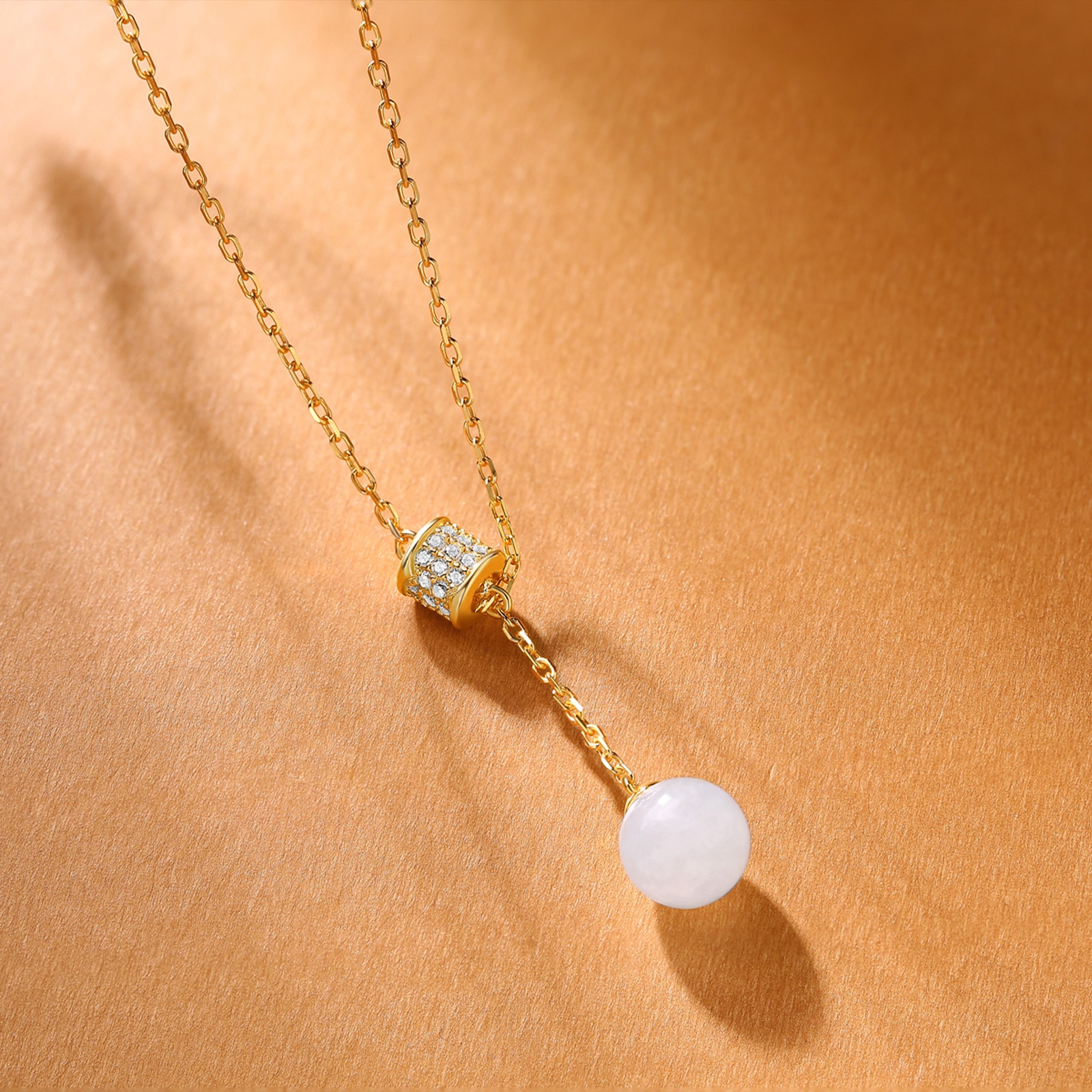 HMOIS  moissanite jewelry 925 sterling silver slender moissanite price Hotan White Jade  pendants for necklace making