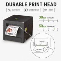 Imprimante d'étiquettes thermiques de bureau 3 pouces, double couleur rouge et noir, 203 dpi, pour étiquettes de prix et étiquettes adhésives