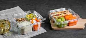 Caja de plástico para alimentos de 3 compartimentos reciclable para embalaje y almacenamiento de fideos - Product Image 3