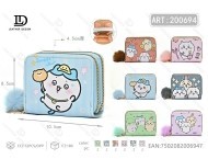 Cartoon Pom Pom Double Pull <b>Wallet</b> <b>Small</b> Size Zipper Closure Women's Mini Bag - Product Image 1