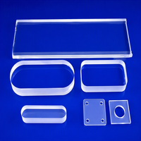 Plaque de verre de quartz personnalisée haute transparence, soudage circulaire, découpe, applications semi-circulaires Anxin AXP01-002, prix usine