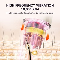 Peigne de massage du cuir chevelu automatique en acier inoxydable électrique Kimairay, applicateur d'huile de ricin et de romarin, brosse distributeur de sérum