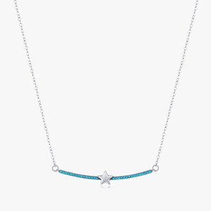 Collar de cadena de eslabones elegante con estrellas Vintage, colgante de turquesa de Plata de Ley <span class=keywords><strong>100</strong></span>% 925 para mujer, joyería de regalo de Navidad - Product Image 1