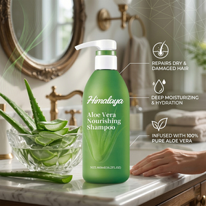 Shampooing Hydratant et Lissant 100% <span class=keywords><strong>Pur</strong></span> <span class=keywords><strong>Aloe</strong></span> Vera Marque Blanche pour Cheveux Ternes, Secs et Frisés - Product Image 4