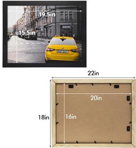 Cornice in Legno Golden State Art 16x20 <span class=keywords><strong>con</strong></span> Vetro Vero e Larghezza 1,25'' (Nero) - Product Image 5