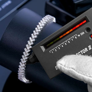 Pabrik langsung Hip Hop Moissanite Moissanite berlian es keluar perhiasan persegi mewah Vvs Tenis Gelang 925 perak untuk pria wanita - Product Image 2