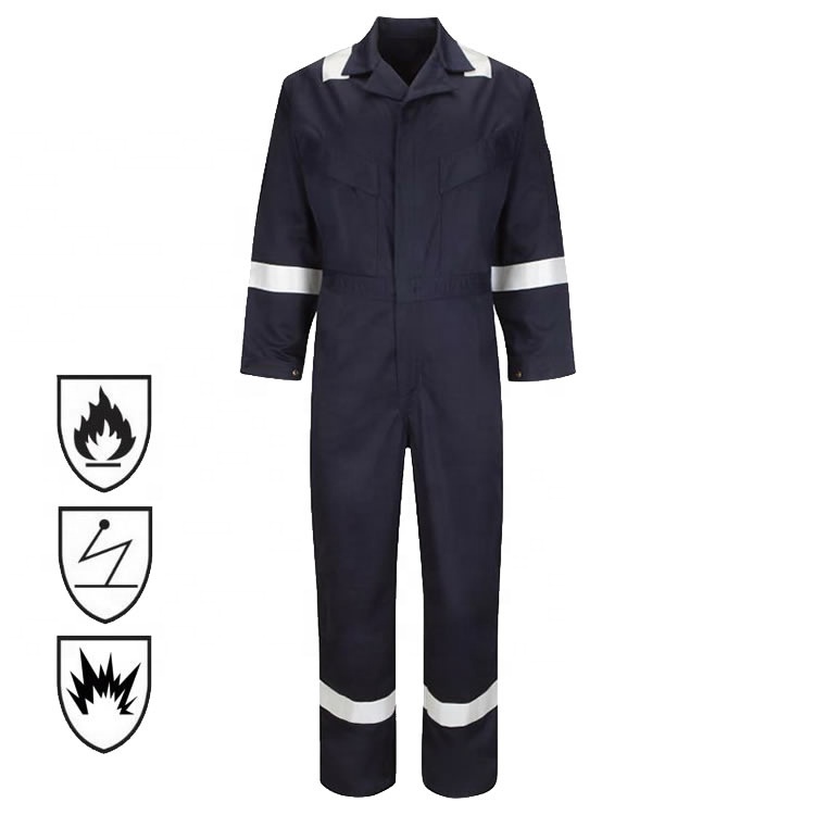 Экстремальная защита EN11612 NFPA 2112 темно-синий Арамид Dupont Nomex FRC огнестойкий комбинезон