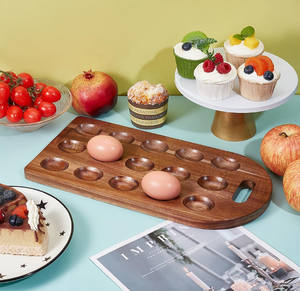 Plateau de service et plateau d'œufs farcis <span class=keywords><strong>en</strong></span> <span class=keywords><strong>bois</strong></span> marron rectangulaire avec logo personnalisé de qualité supérieure - Product Image 5