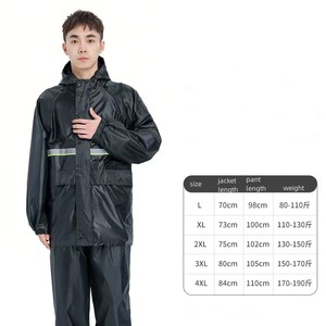 Combinaison de pluie pour motard homme sur mesure, imperméable, en tissu Oxford, durable, avec bandes réfléchissantes pour la sécurité des adultes - Product Image 2