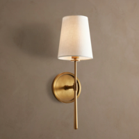 Applique murale en acier avec abat-jour en lin, luminaire moderne de luxe pour salle de bain, chambre, couloir, fournisseur pour projets résidentiels et hôteliers, sur mesure
