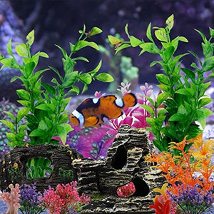 Lot de 15 accessoires décoratifs <span class=keywords><strong>pour</strong></span> aquarium en plastique, plantes aquatiques et coraux en résine, en sachets - Product Image 4