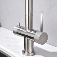 Robinet de cuisine en acier inoxydable 304 de qualité supérieure, robinet d'eau chaude et froide, durable, moderne, pour évier de cuisine