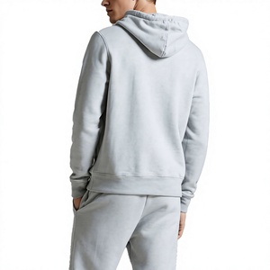 Conjunto Deportivo para Hombre, Sudadera con Capucha y Pantalones, Color Gris Sólido, 100% Algodón, Largo Completo, Transpirable, Ligero, Ropa Casual para Invierno - Product Image 4
