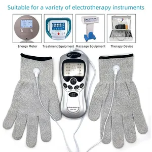 Silver Fiber Conductive Anti-Bacteria Gloves 140D Yarn for Massage Therapy <strong>Physiotherapy</strong> Pulse <strong>Electrotherapy</strong> Biological DDS - Product Image 2