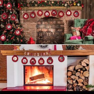 Bingkai Foto Kayu Bulat Motif Kotak-kotak Buffalo, Cocok untuk Foto 2 inci, Termasuk Pita Gantung |   Dekorasi Natal & Tahun Baru - Product Image 6