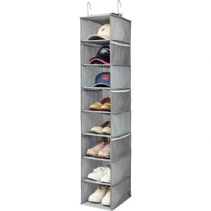 8-Shelf Foldable Hanging Closet Organizer Universal <b>Storage</b> Rack for <b>Shoes</b>, Hats, Clothes, Towels and Toys Ideal for Home Dorm - Product Image 1