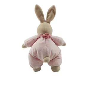 Ustomizable-conejo de peluche marrón para niños, peluche de felpa suave con orejas largas, juguete para niños