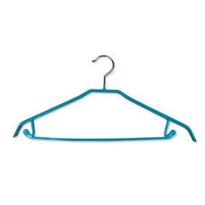 Inner Hooks Teal Blue Guesthouse Rooms Underwear Camisole Dress Organizer PVC Coated Metal Clothes <b>Hanger</b> - Product Image 3