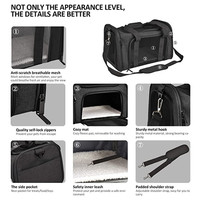 Sac de transport pliable en maille souple pour animaux de compagnie, sac à dos portable approuvé par les compagnies aériennes pour chiens et chats, fabriqué en Oxford