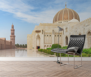 Papel Tapiz 3D de Mezquita Árabe, Paisaje de Arquitectura Islámica de Omán, Mural para Sala de Estar, Papel Tapiz Autoadhesivo Cultural - Product Image 1