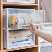 PP plastique haute qualité ménage en plastique tiroir boîte de rangement pour vêtements tiroir jouets articles divers boîte de rangement armoire transparente