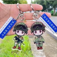 Gantungan Kunci Akrilik Transparan Cetak Dua Sisi Custom, Liontin Plastik Holografik Karakter Kartun Lucu, Gantungan Kunci Anime Custom