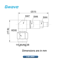 Connecteur RF mâle à angle droit de 2,92 mm, 50 ohms, en acier inoxydable, conforme RoHS, pour câbles de la série 047'', applications RF DC-40 GHz
