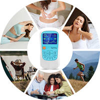 Stimulateur musculaire TENS Unit Masseur d'impulsions électronique rechargeable avec 4 coussinets réutilisables
