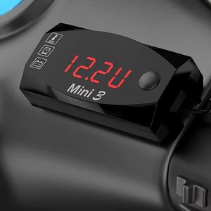 Horloge numérique multifonction 3 en 1 DC 6V-30V + thermomètre + voltmètre, affichage LED, étanche IP67 pour <span class=keywords><strong>moto</strong></span>, voiture, bateau - Product Image 4