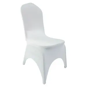 White 4 Sides Arch Spandex Chair Cover For Wedding Banquet Party Hotel Seat Decoration