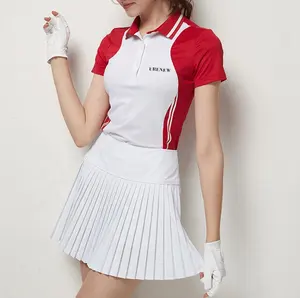 Прямая продажа с фабрики, оптовая продажа, с логотипом на заказ, Женская Спортивная юбка с v-образным вырезом, платье для гольфа