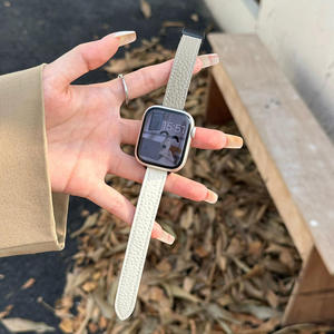 สายหนังลายลิ้นจี่แบบ Color Block พร้อมแม่เหล็ก ใช้ได้กับ Apple Watch ultra 2/s10/9/8/7 สายนาฬิกาสมาร์ทวอทช์ - Product Image 5