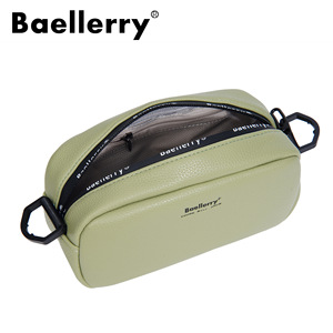 Baellerry Women's <b>Small</b> Square Shoulder <b>Bag</b> Green Pu Lychee Texture Zipper Closure Portable Everyday Use 7 Inch - Product Image 2