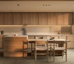 Poignées et boutons en PVC pour armoires de cuisine, panneaux de porte en MDF noir moderne, îlots de cuisine de Chongqing, chaises à plateau en marbre, écologiques AIMSP - Product Image 1