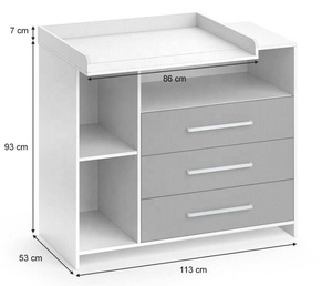 <span class=keywords><strong>Table</strong></span> à <span class=keywords><strong>langer</strong></span> moderne en <span class=keywords><strong>bois</strong></span> avec tiroirs pour chambre et salon - Product Image 1