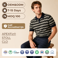 Pull en maille à col polo pour homme avec logo personnalisé, style preppy sport old money, 100% coton biologique OCS