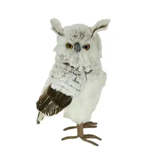 Wholesale Animal Ornaments Handmade White Fur Fabric Owl Anime Christmas Ornament