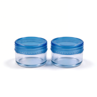 Vente en gros de flacons cosmétiques en plastique transparent bleu rose, mini-contenants, petits pots en plastique transparent PS
