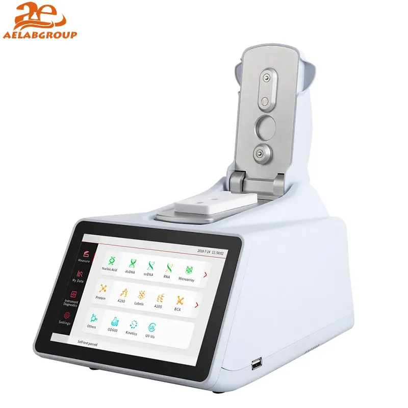 AELAB Lab 185-910nm Wavelength Range UV/VIS Spectrophotometer Digital Touch Screen Nano Volume UV VIS Spectrophotometer