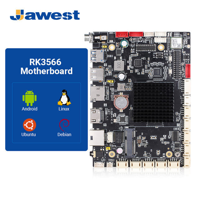 High Performance Quad Core A55 1TOPS NPU 4K Embedded Mainboard RK3566 Industrial Motherboard for Kiosk Digital Signage IOT