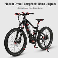 Logo personnalisé Bafang Moteur 48V 12.5 Ah Batterie au lithium Alliage d'aluminium Moteur à entraînement central VTT électrique à vendre