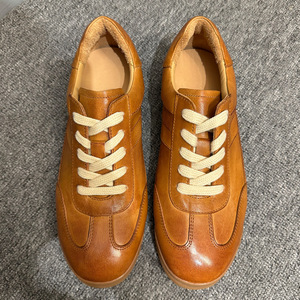 Chaussures bateau décontractées en cuir marron pour hommes, à talon bas, à lacets avant, couleur unie, légères - Product Image 2